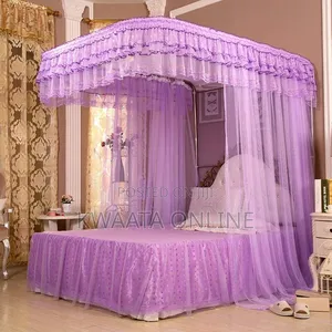Rail Net, Bed Canopy Mosquito Net, U-Shape Metal Bracket on 2 Stands