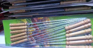 Stainless Steel Barbecue Skewers With Wooden Handles