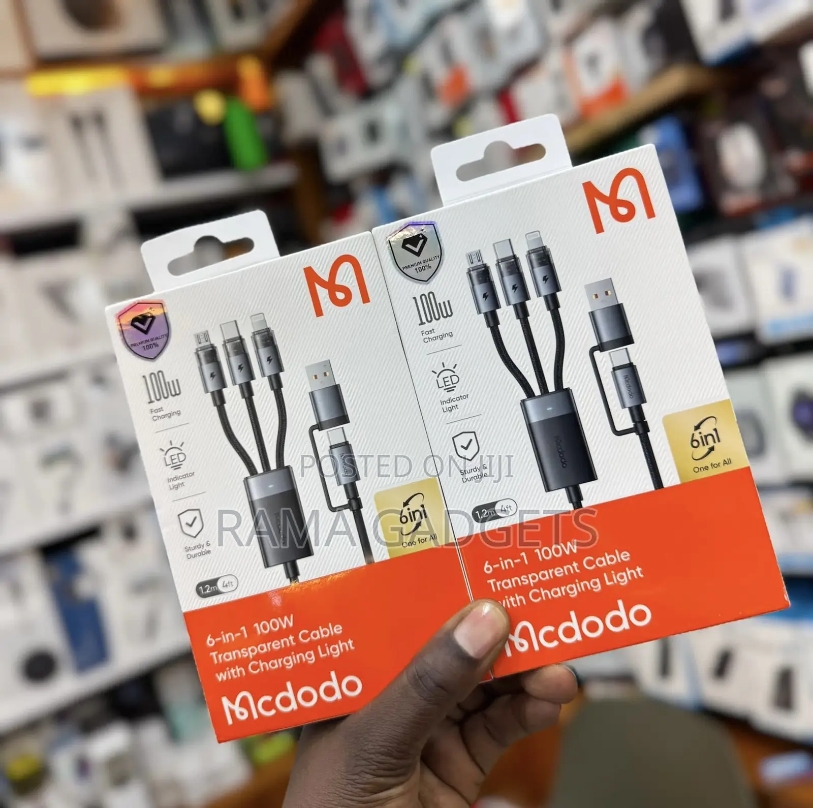 McDodo 6-in-1 100w Transparent Fast-Charging Cables