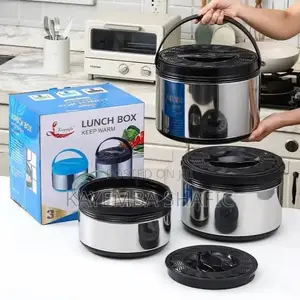 Jingyifa 3-Piece Stainless Steel Insulated Lunch Box Set (2.5l, 5l, 8l