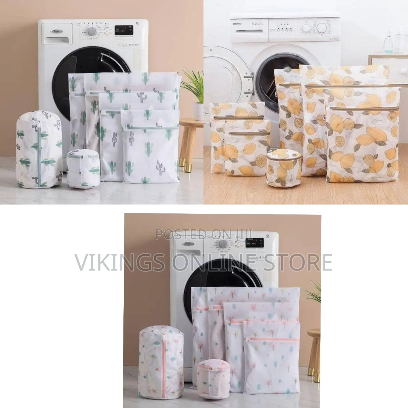 Set Of 6 Mesh Laundry Bags - Multicolor