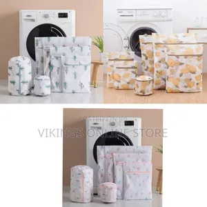 Set Of 6 Mesh Laundry Bags - Multicolor