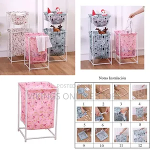 Collapsible Fabric Laundry Hamper With Sturdy Frame - Multicolor