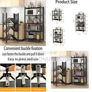Heavy-Duty Folding Storage Rack With Wheels - Multicolor