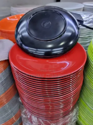Melamine Plates Black and Red