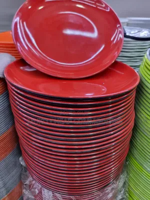 Melamine Plates Black and Red