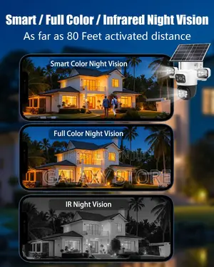 Wireless 3 Lens Solar Security Cameras for Home Surveillance Outdoor
