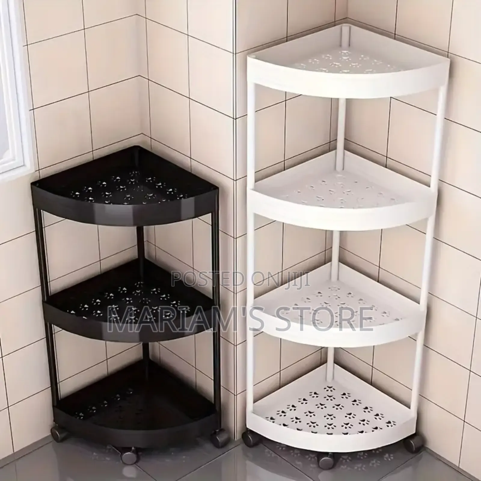 White 4-Layer Multi-Function Corner Shelf Organizer.