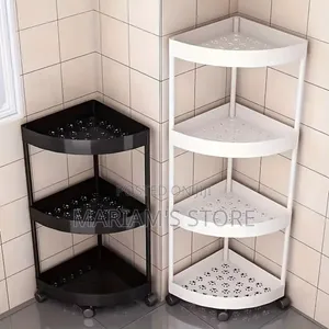 White 4-Layer Multi-Function Corner Shelf Organizer.