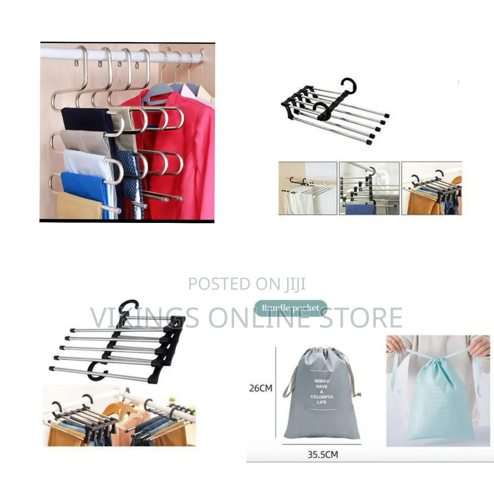 Space-Saving Multi-Layer S-Shaped Trousers and Pants Hanger-Multicolor