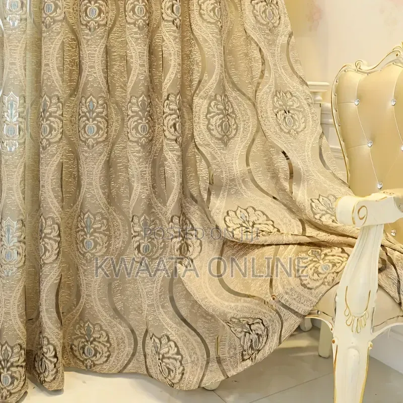Elegant 3-Piece Marble Curtains Set (2pc Curtain + 1 PC Net) Eyelets