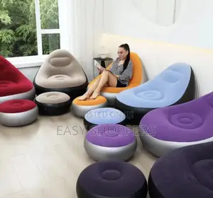 Portable Inflatable Single Sofa With Footstool
