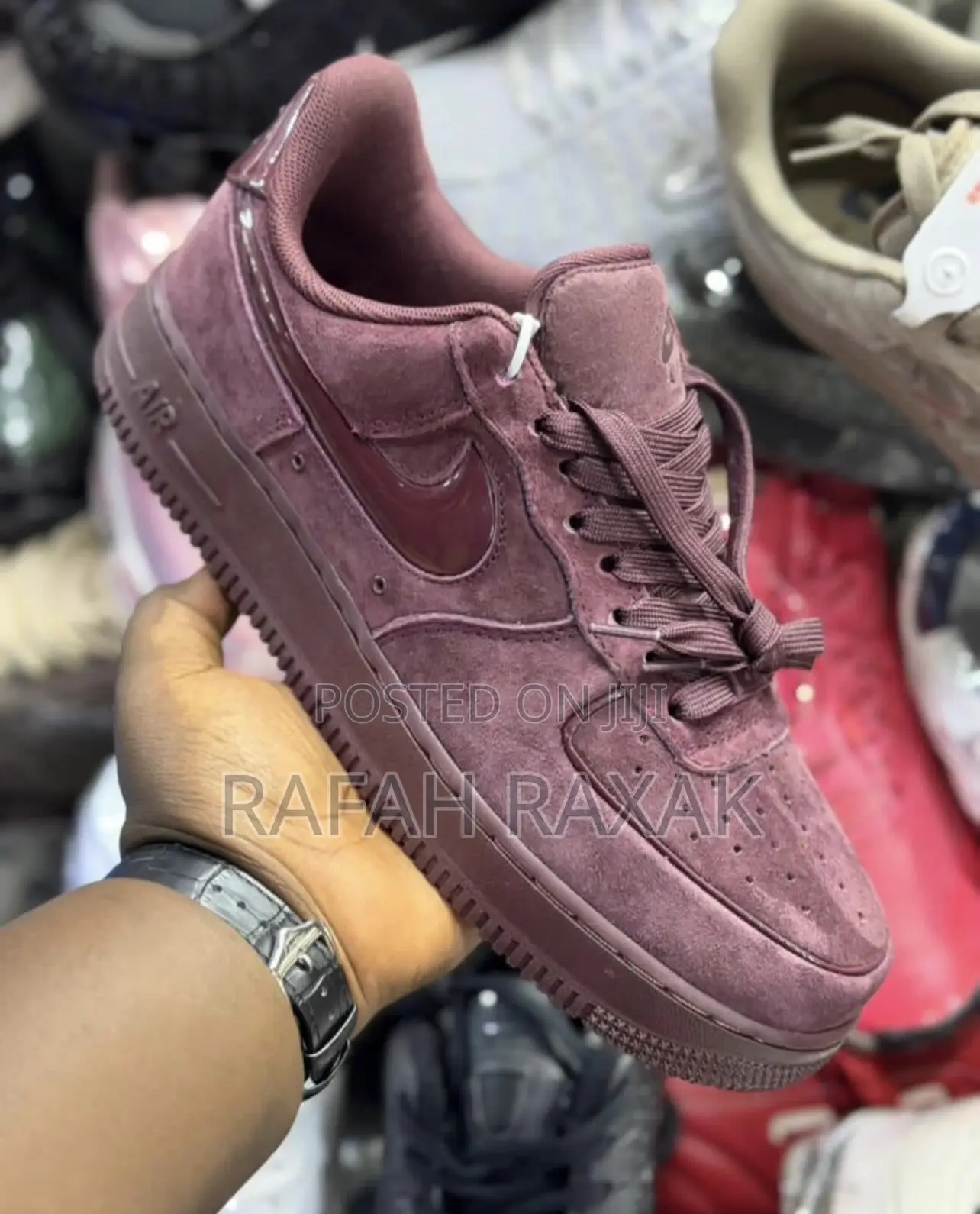 Maroon Version of Nike Air Force 1 Sneakers