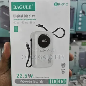 Bagule 10000mah 22.5w Powerbank With Inbuilt Type C and iPhone Cables