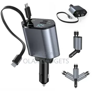 120w 4 in 1 Retractable Car Phone Charger Super Fast Charger