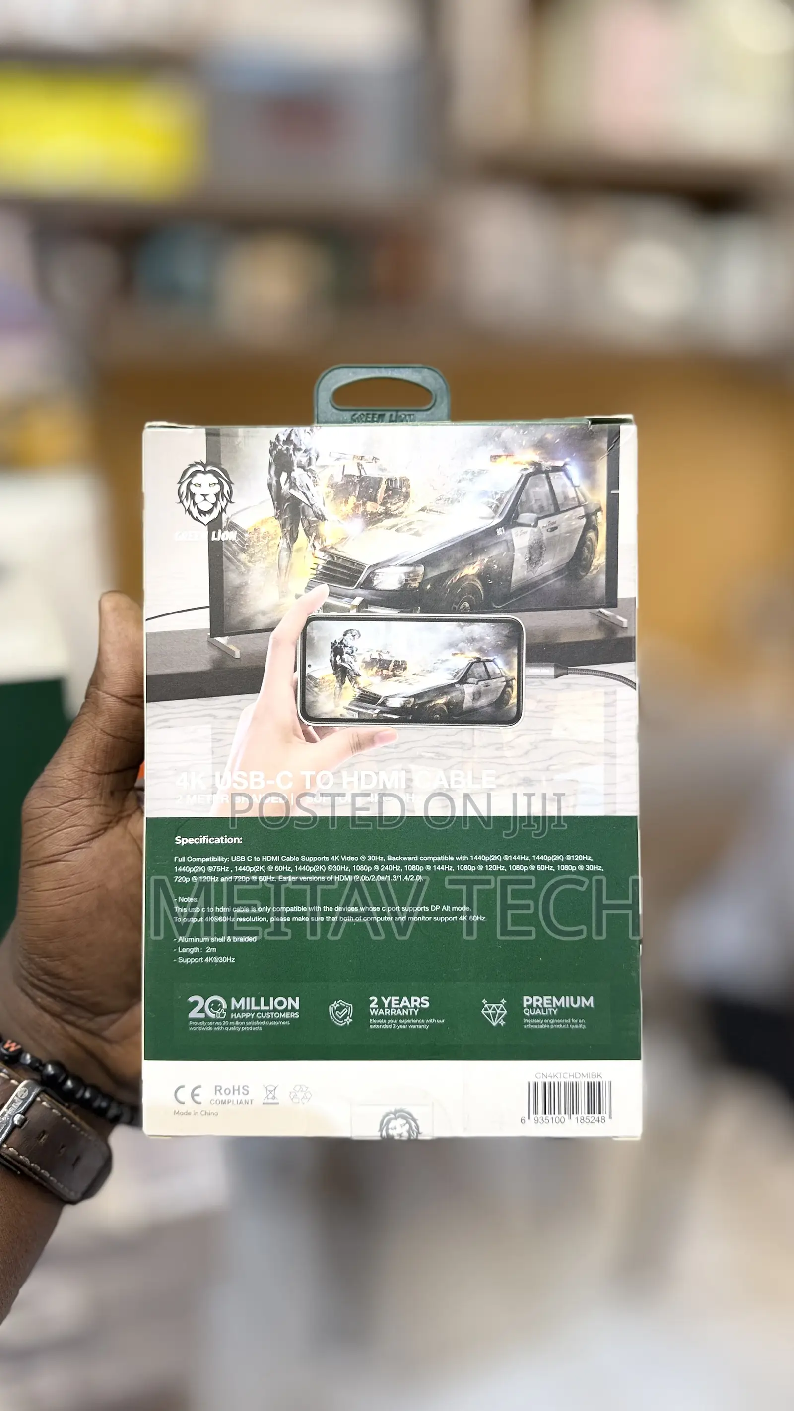 Green Lion Usb C to Hdmi Cable 2metre Braided