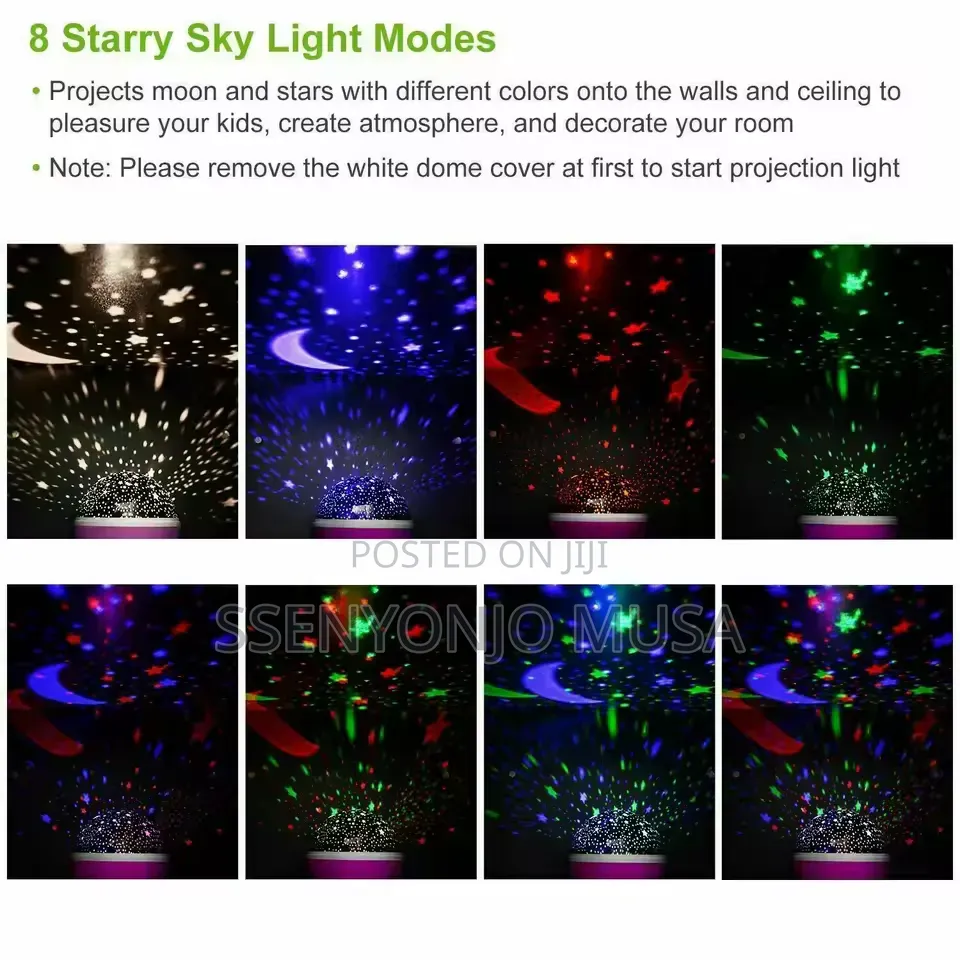 Star Projector Night Light Rotating Moon Lamp With Color Changing.