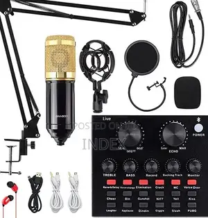 V8 Sound Card Set With Bm800 Condenser Microphone Full Kit.