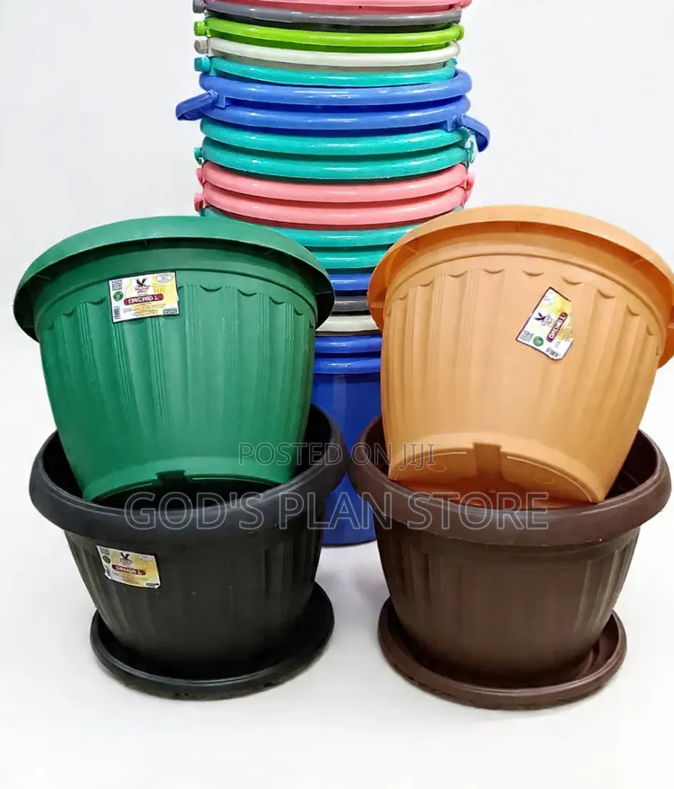 Broad Plastic Flower Pots Plastic Flower Pots