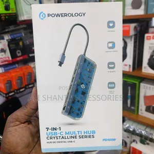 7 in 1 Usb-C Multi Hub Crystalline Series 100w Powerology