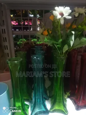 Are Tall, Emerald Glass Flower Pots