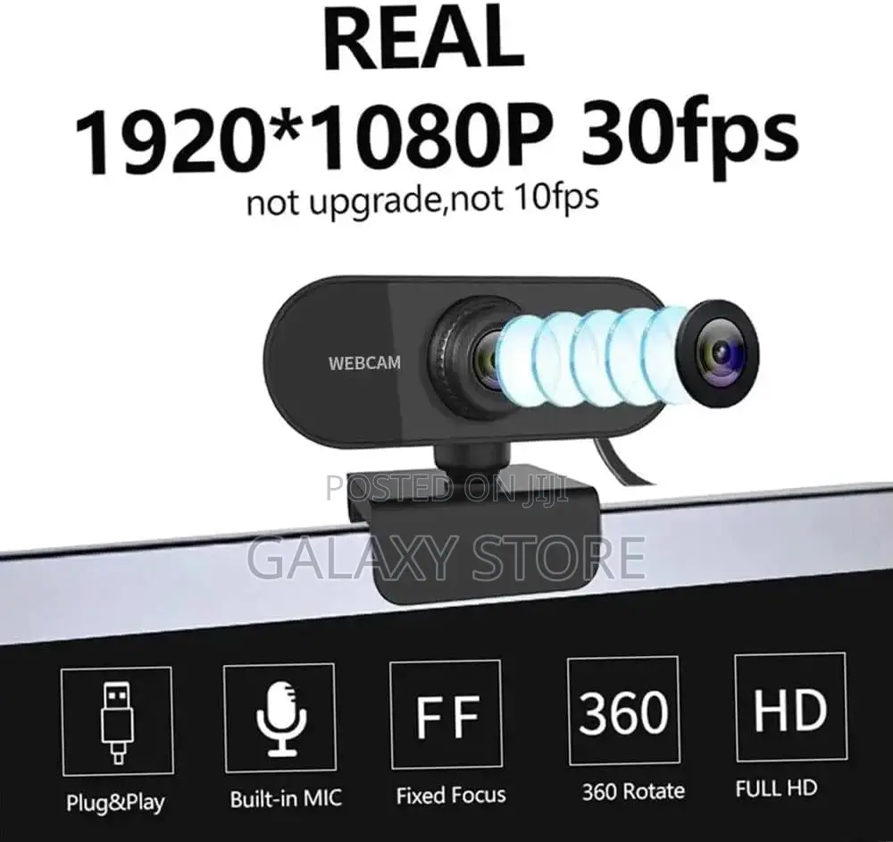 1080p Webcam Full Hd High Definition Built-in Microphone Usb Camera