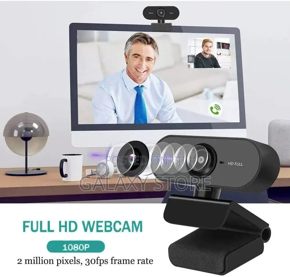 1080p Webcam Full Hd High Definition Built-in Microphone Usb Camera