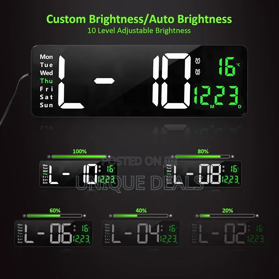Large Digital Wall Clock,16 Inch Digital Wall Clock With Time Date