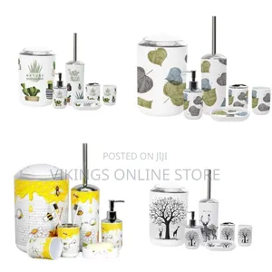 Artistic Themed Bathroom Accessory Set - Multicolor