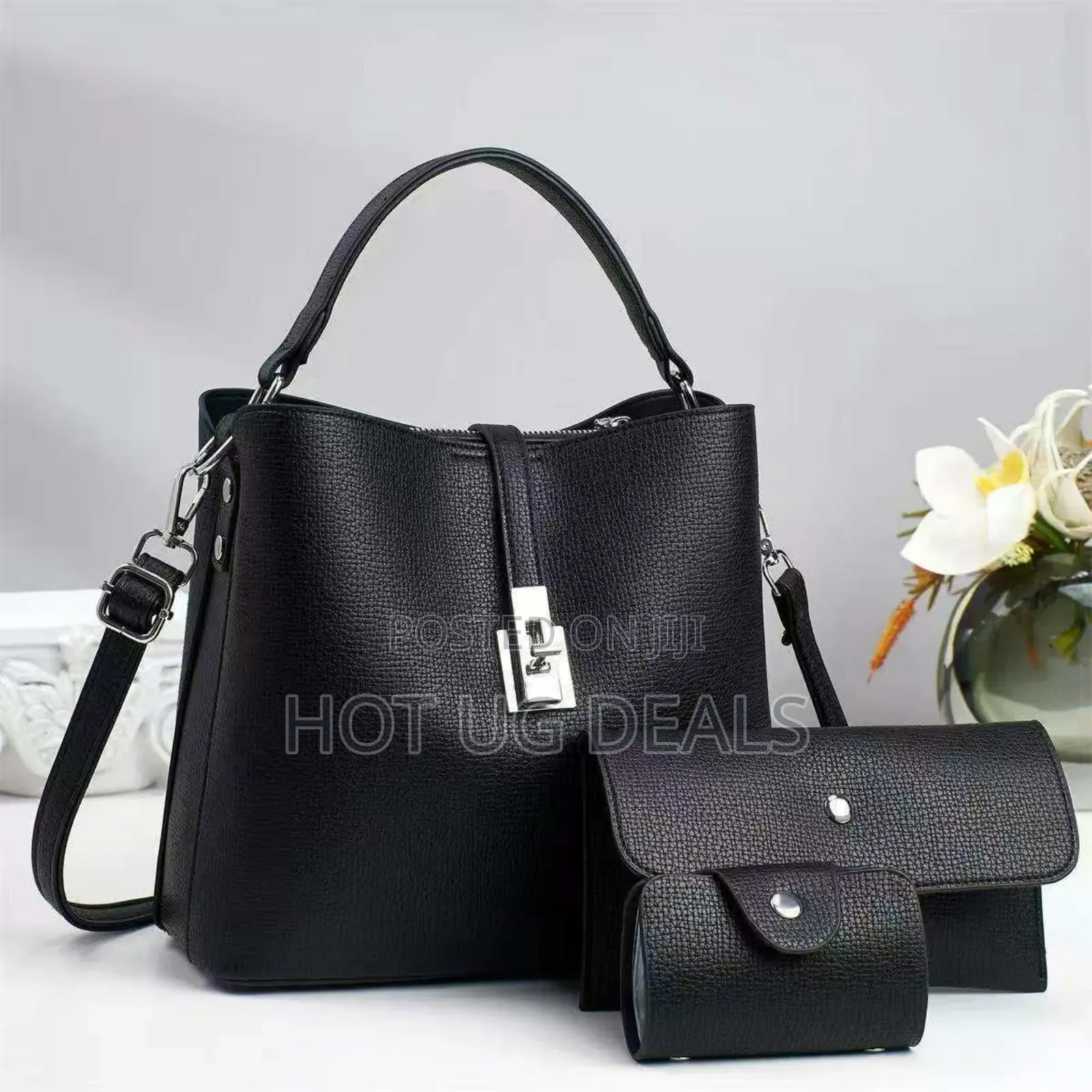  Women 3 PCS Leather Tote Sling Bag