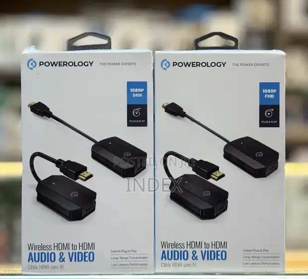 Powerology Wireless Hdmi To Hdmi Transmitter Pair Plug Play