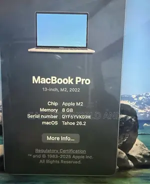 New Laptop Apple MacBook Pro 8GB Apple M2 SSD 256GB
