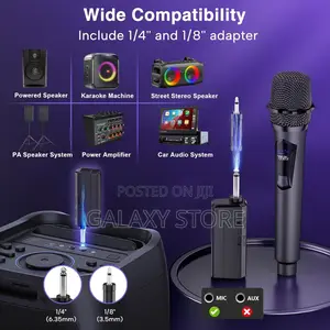 Professional Dual Dynamic Microphone System With Rechargeable Receiver