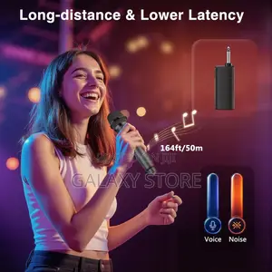 Professional Dual Dynamic Microphone System With Rechargeable Receiver