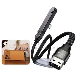 2-in-1 Usb a to C Fast Charging Cable With Foldable Phone Holder 1.5m