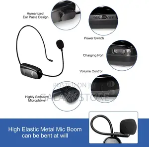 Uhf Wireless Headset Microphone: Cordless Head Mic System