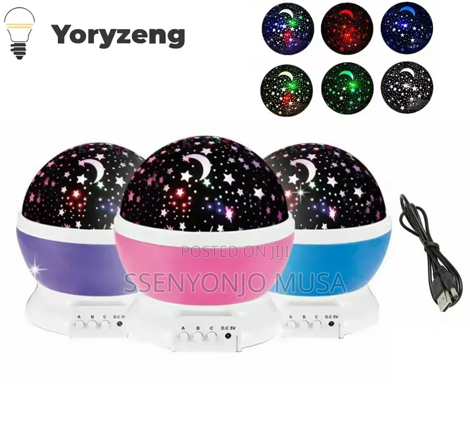 Star Projector Night Light Rotating Moon Lamp With Color Changing.