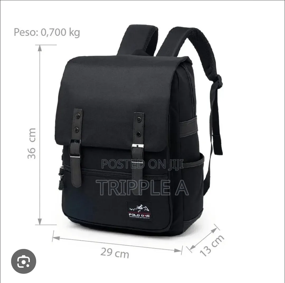 Black Polo Laptop Backpack Bag