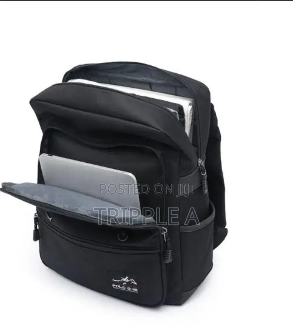 Black Polo Laptop Backpack Bag