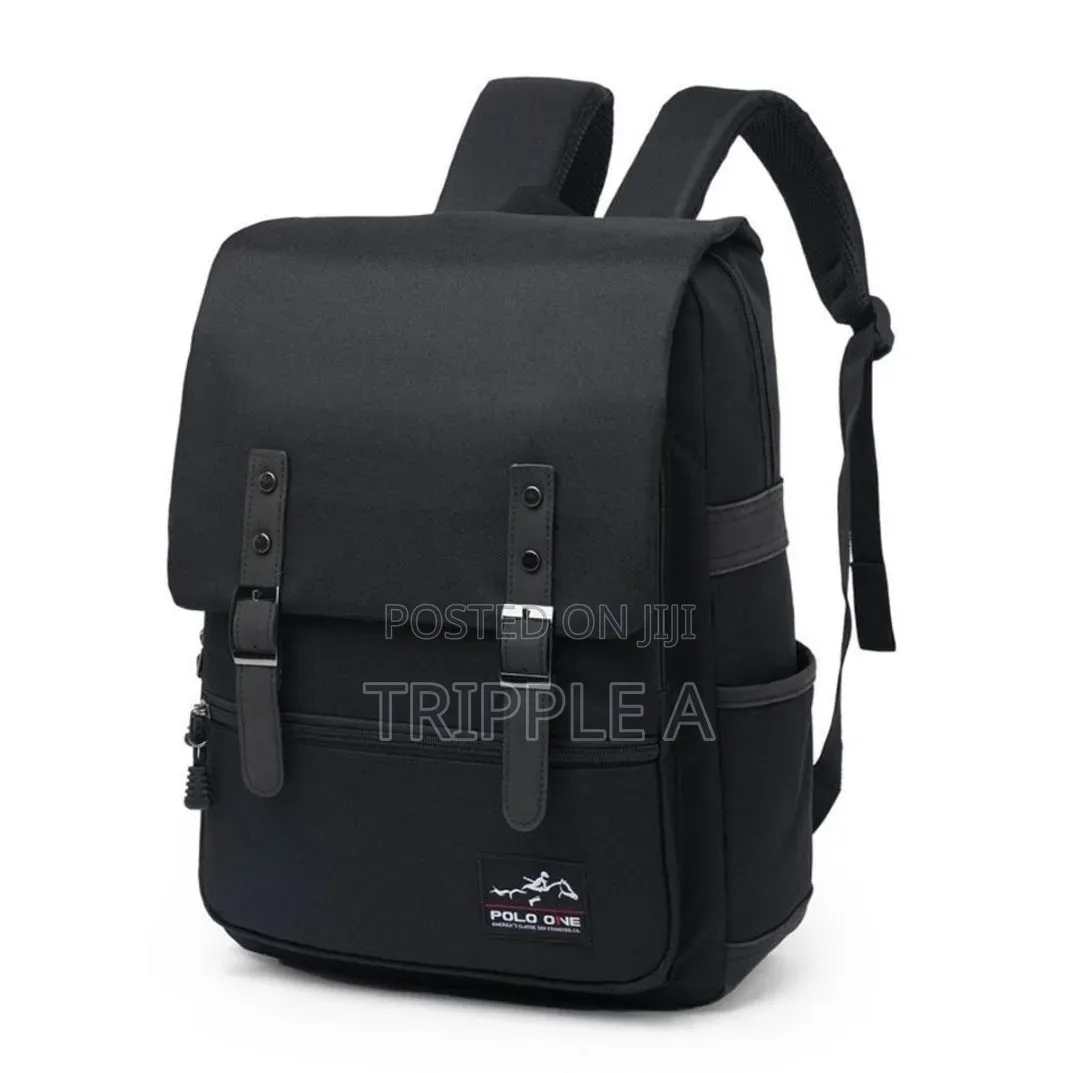 Black Polo Laptop Backpack Bag