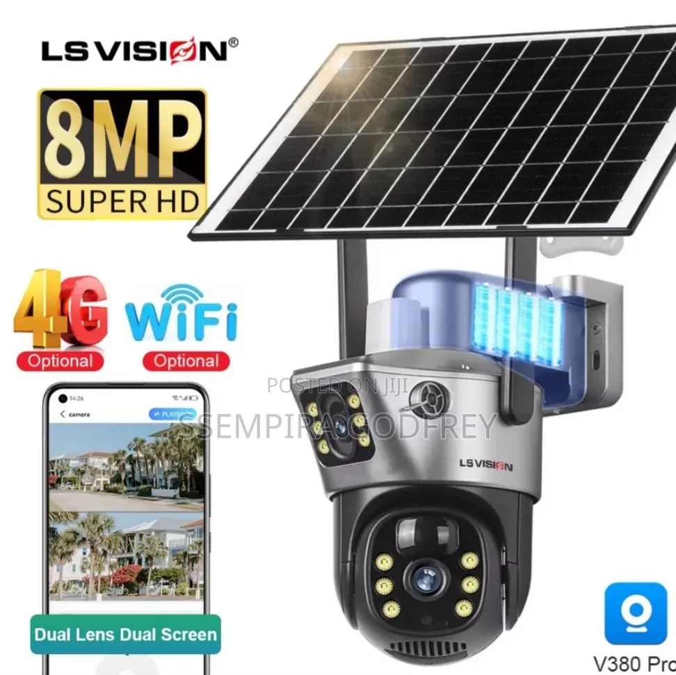 Super Hd 1080 2lens Solar 8mp Camera