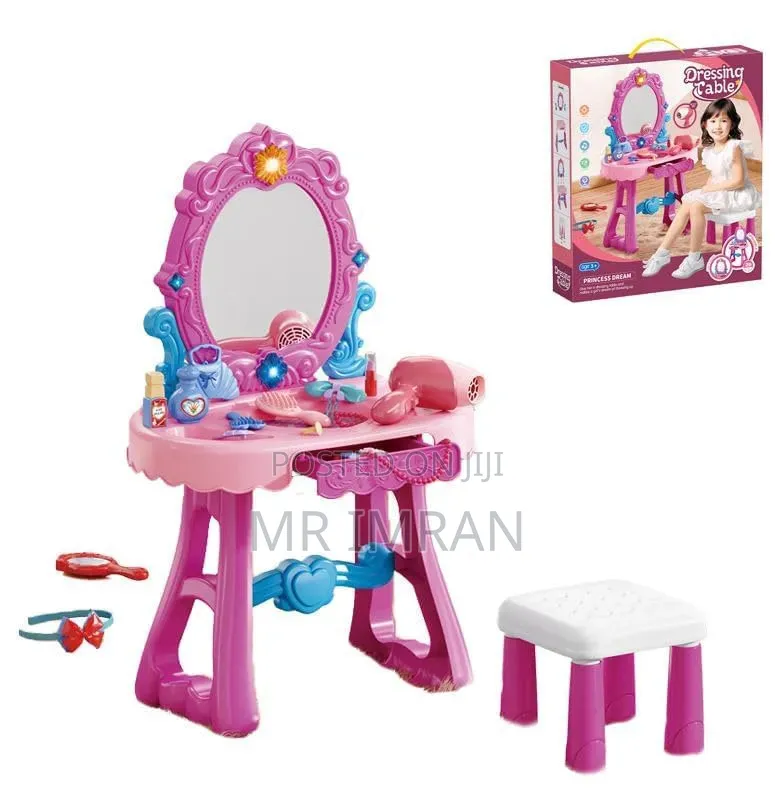 29-Piece Kids' Pretend Play Dressing Table and Vanity Set