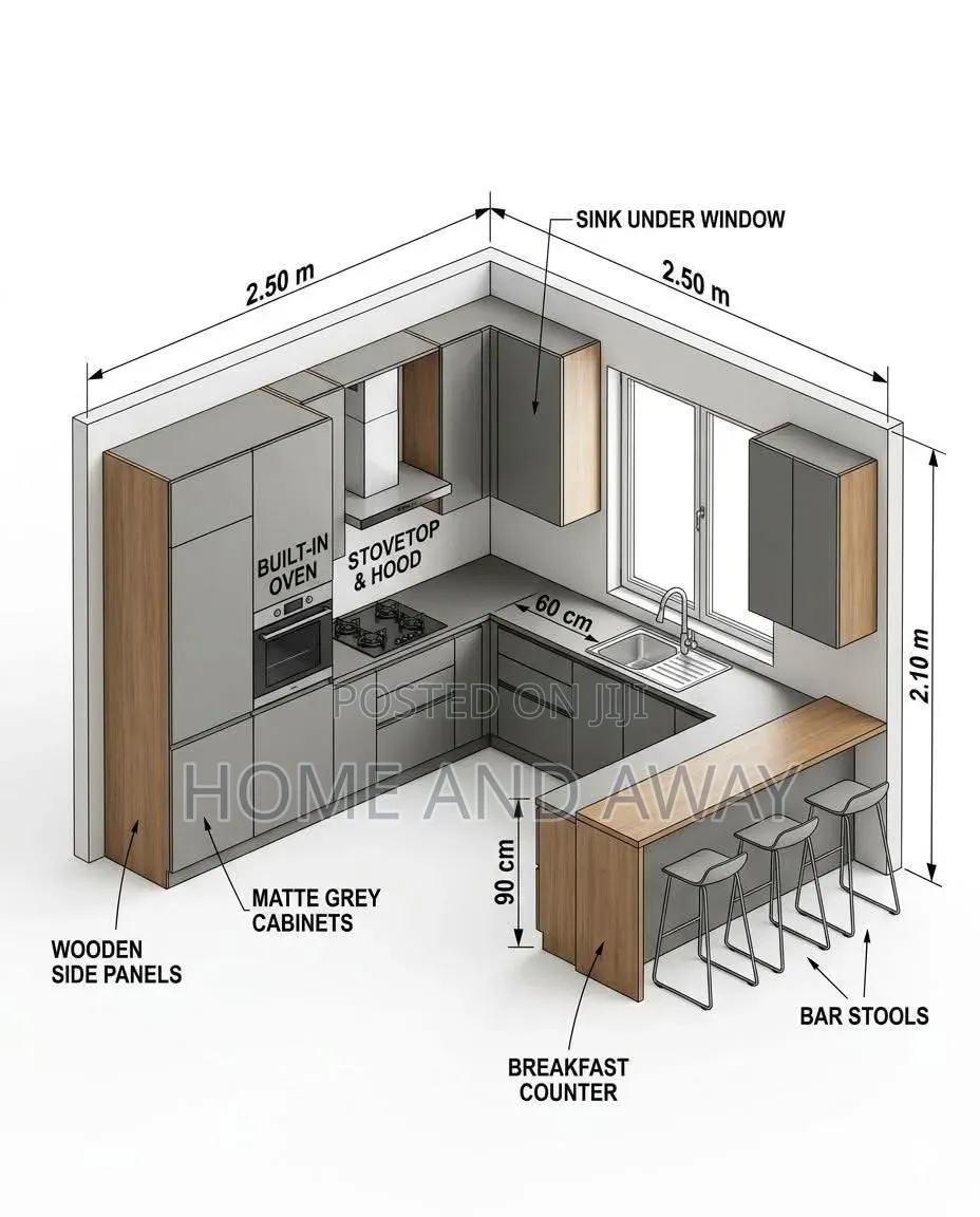 Customized Modern Kitchen Cabinets From 845,000/- Per Running Meter