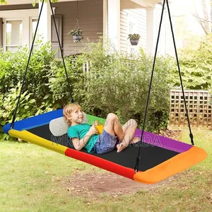 Sorbus Rectangular Saucer Tree Swing Designed for Outdoor Backyard Use