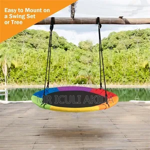 Round Saucer Tree Swing Designed for Both Kids and Adults