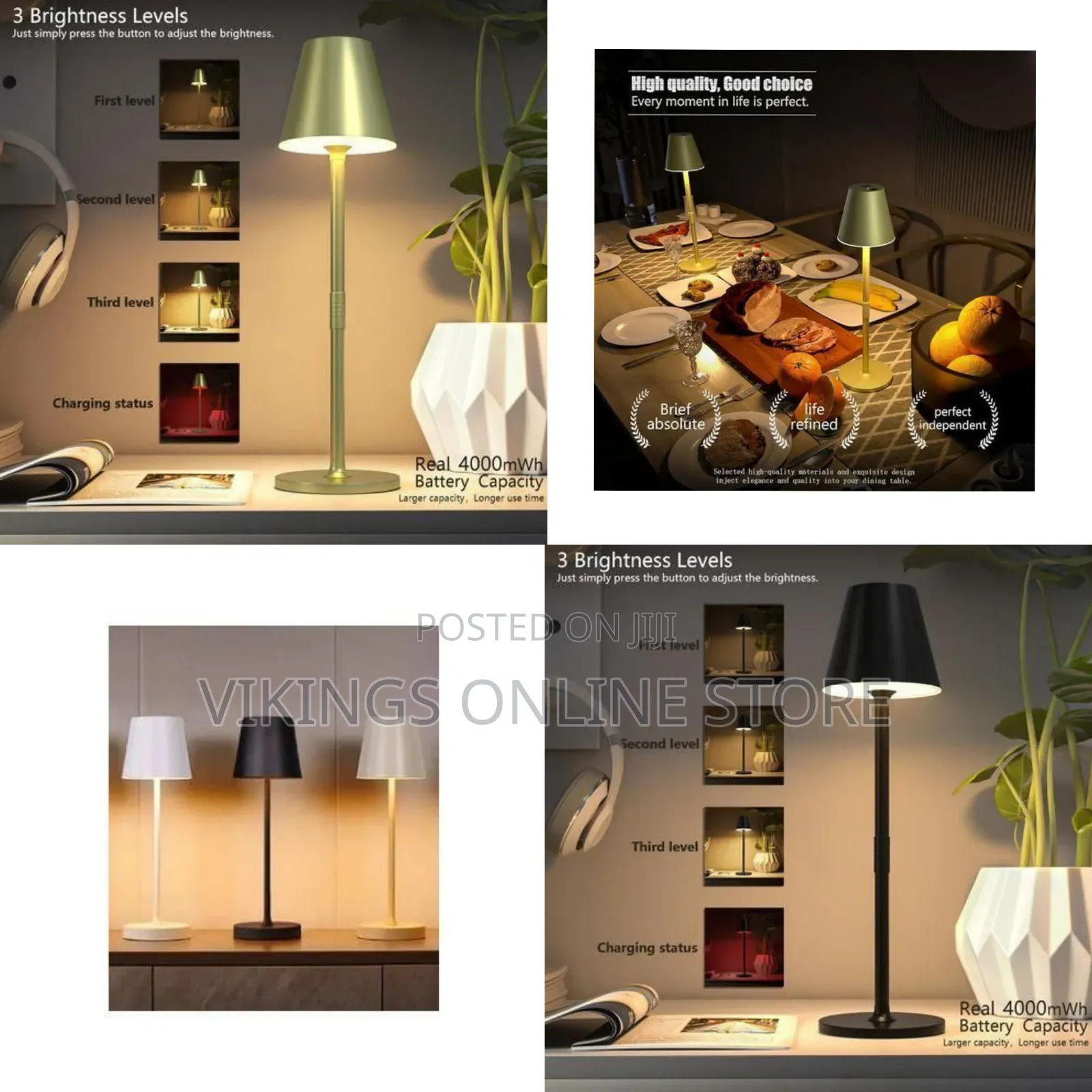 Cordless Rechargeable Led Table Lamp - Multicolor