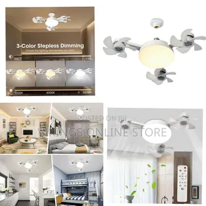 Integrated Multi-Fan Led Ceiling Light Socket Fixture - Multicolor
