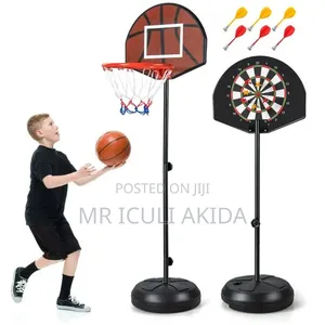 Children's 2-in-1 Sports Set With a Dartboard and a Basketball Hoop