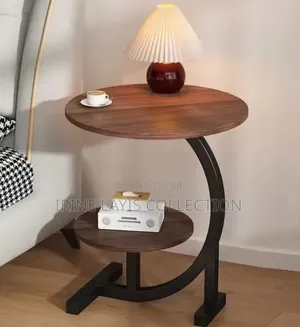 -Tier C-Shaped Coffee Table