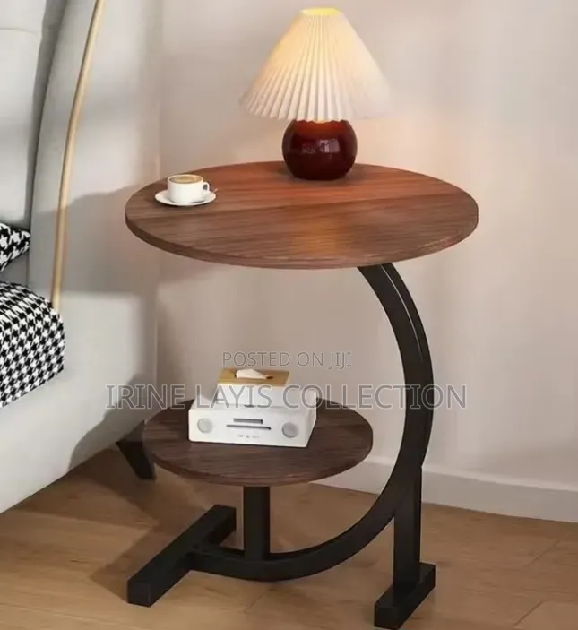 -Tier C-Shaped Coffee Table